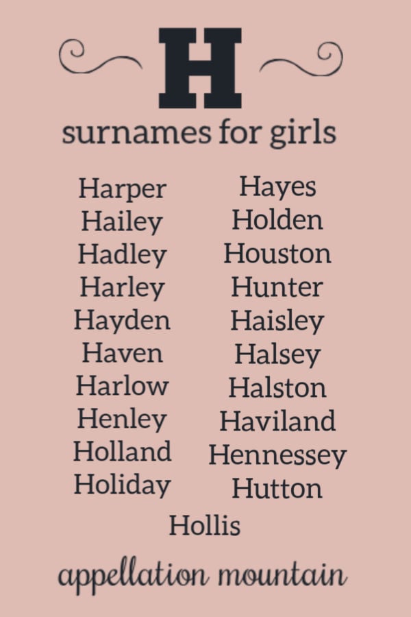 H Surnames for Girls: Harper, Harlow, and Henley - Appellation Mountain