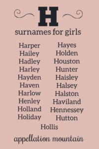 H surnames for girls