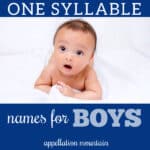 one syllable boy names