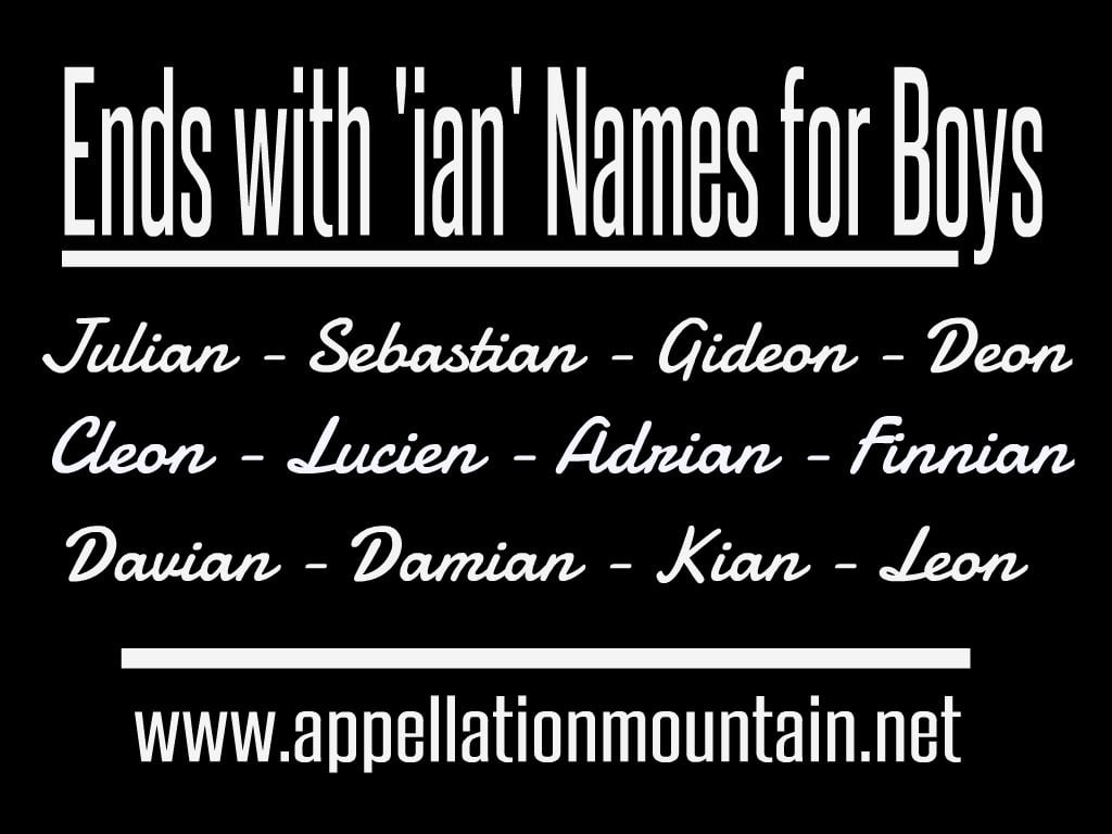 Ends with ian names for boys