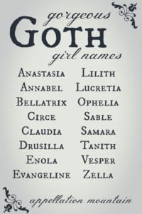 Goth girl names