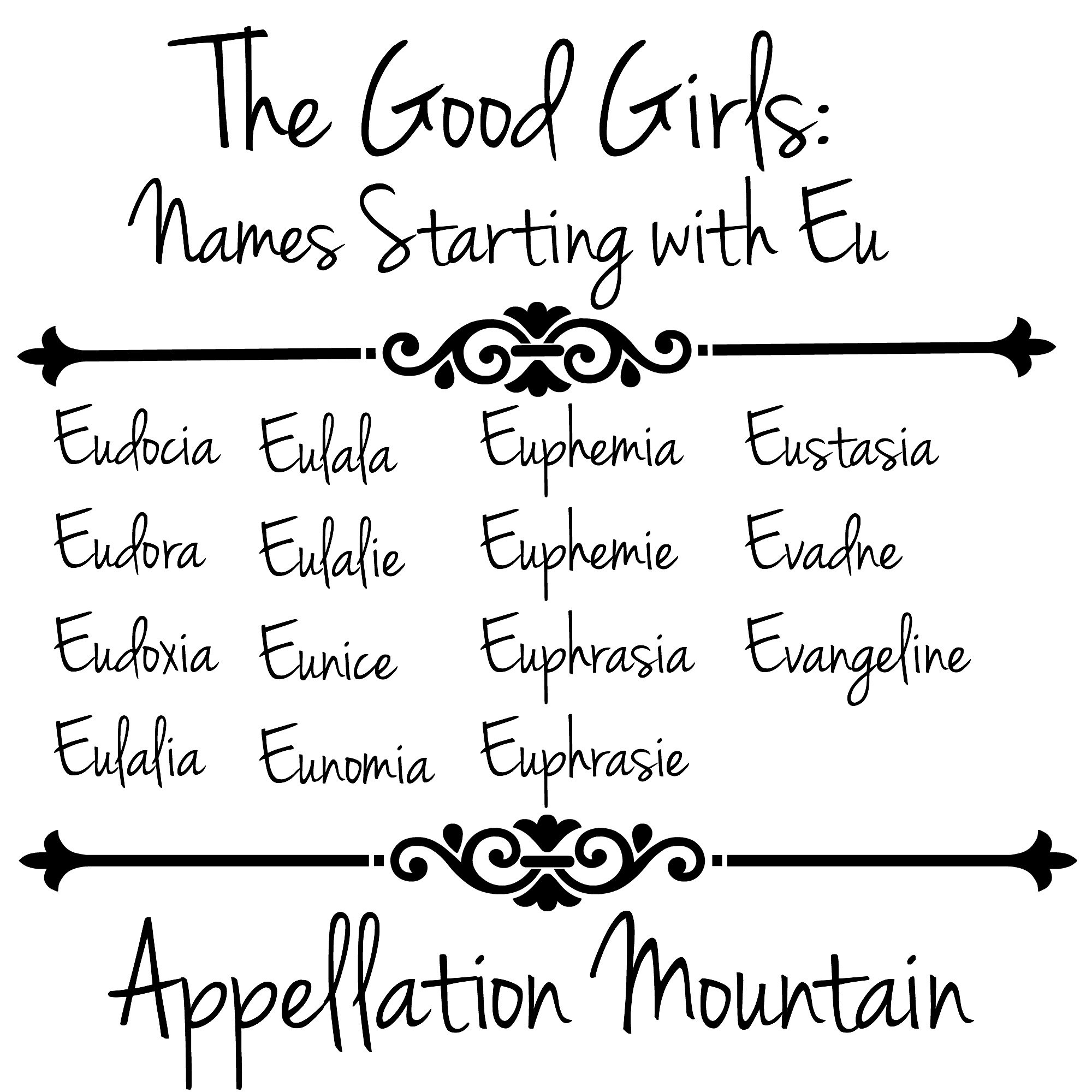 The Good Girls Names Starting With Eu Appellation Mountain - cool names for boys list