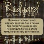 Rudyard: Baby Name of the Day