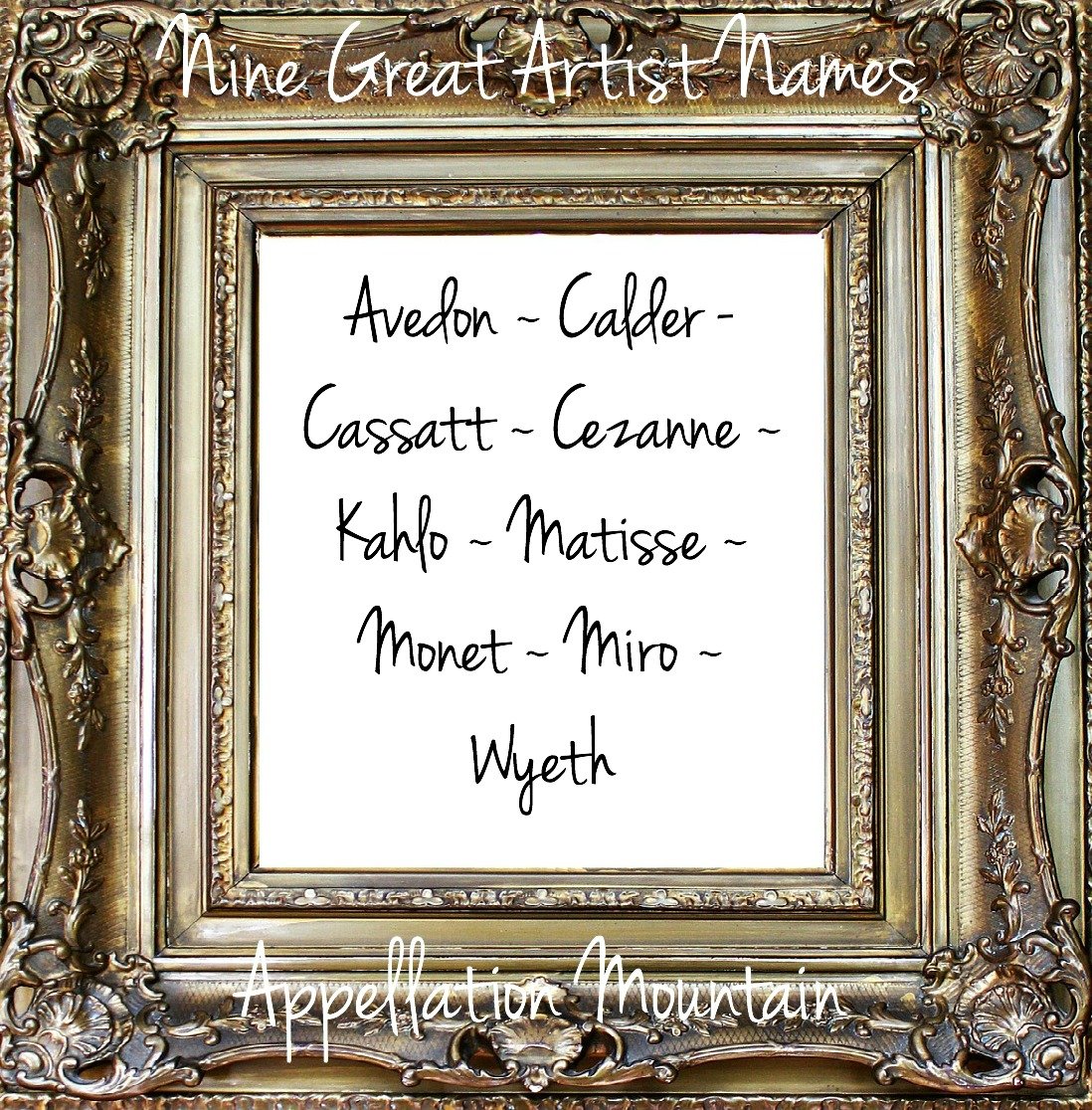 Nine Great Artist Surname Names Appellation Mountain