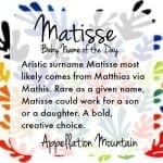 Matisse: Baby Name of the Day