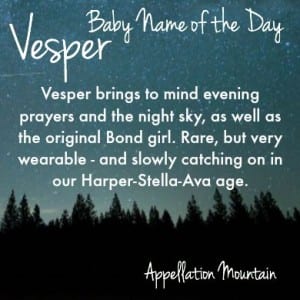 Vesper: Baby Name of the Day