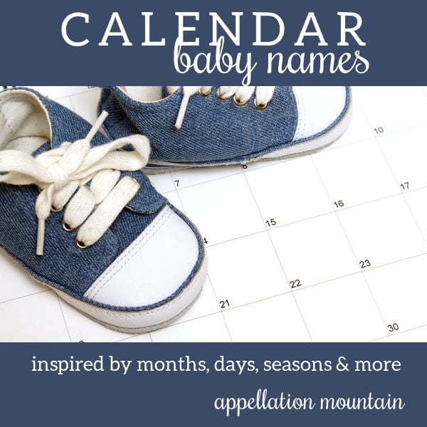 calendar baby names