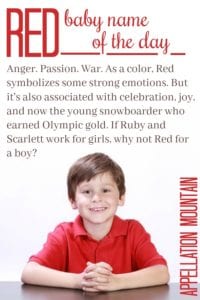 Red: Baby Name of the Day