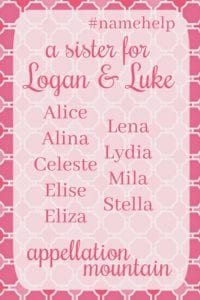 Name Help: A Sister for Logan and Luke