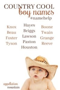 Country Cool Boy Names