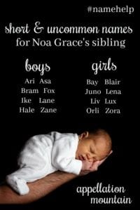 Name Help: A Sibling for Noa Grace