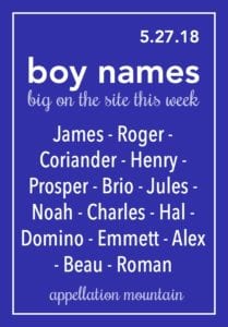 Boy Names 5.27.18