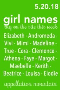 Girl Names 5.20.18