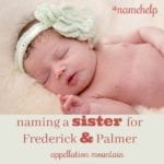 Name Help: A sister for Frederick and Palmer