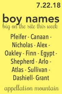 Boy Names 7.22.18
