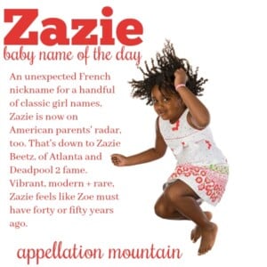 Zazie: Baby Name of the Day