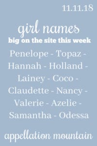 Girl Names 11.11.18