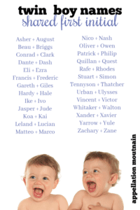 Twin Boy Names: Shared First Initial - Appellation Mountain