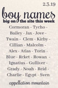 Boy Names: 2.3.19