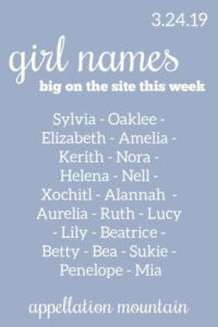 Girl Names 3.24.19