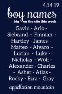 Boy Names: 4.14.19