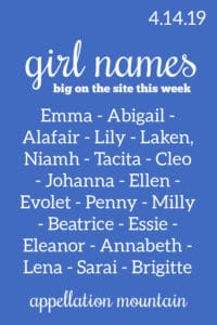 Girl Names: 4.14.19