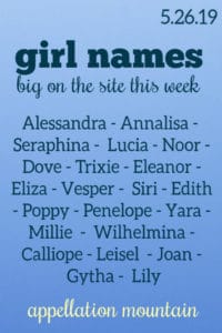 Girl Names 5.26.19