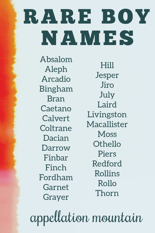 Rare Boy Names 2019 The Great Eights Appellation Mountain Boy