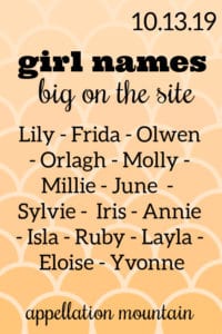 Girl Names: 10.13.19
