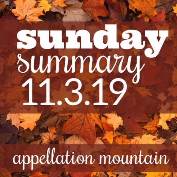Sunday Summary: 11.3.19
