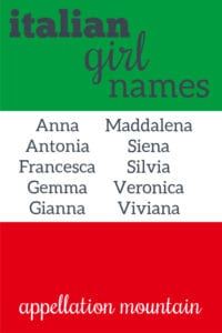 Italian girl names