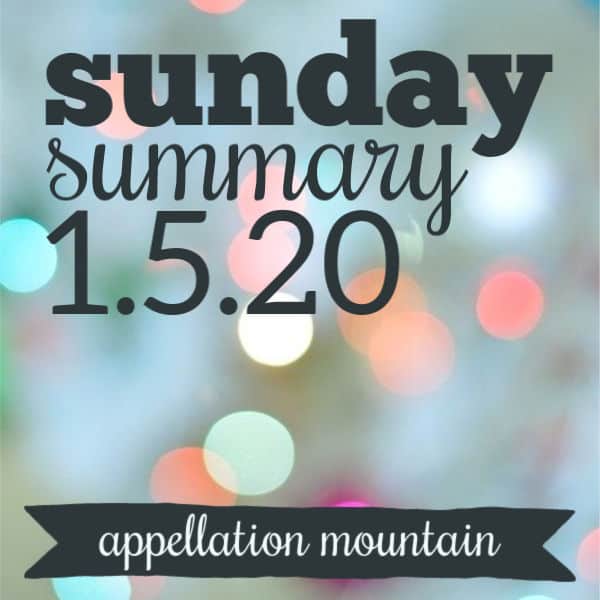 Sunday Summary: 1.5.20