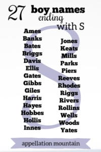 Boy Names Ending with S