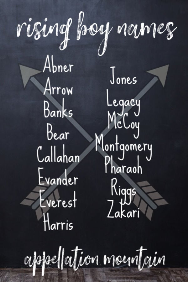 Rising Boy Names: Legacy, Banks, Bear - Appellation Mountain