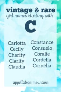 vintage girl names starting with C