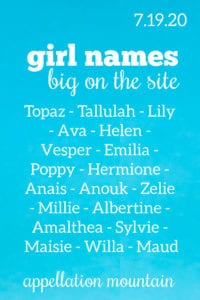Girl Names 7.19.20