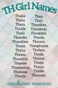 girl names starting with TH