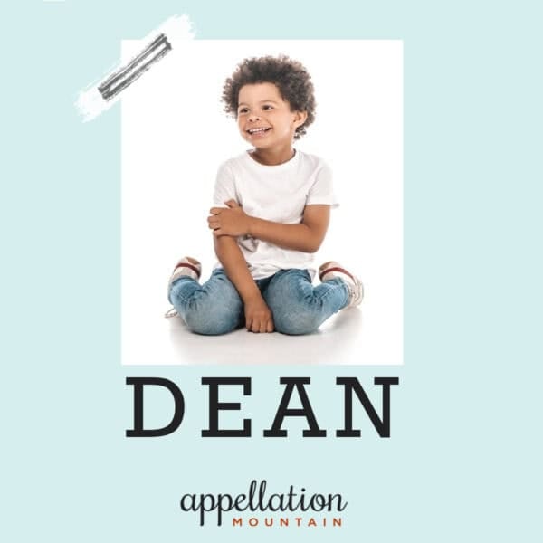 African American boy wearing white tee shirt and jeans "baby name Dean"