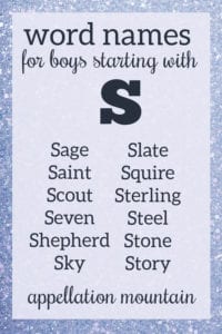 S word names for boys
