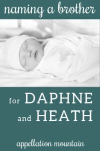 Name Help: A Brother for Daphne & Heath