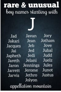 rare boy names with J