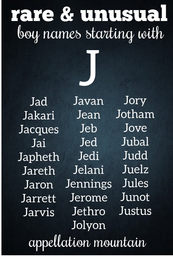 Boy Names Starting with J James, Jonah, Jennings Appellation Mountain