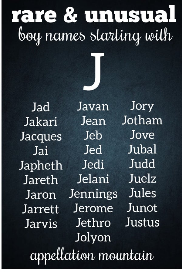 Boy Names That Start With J