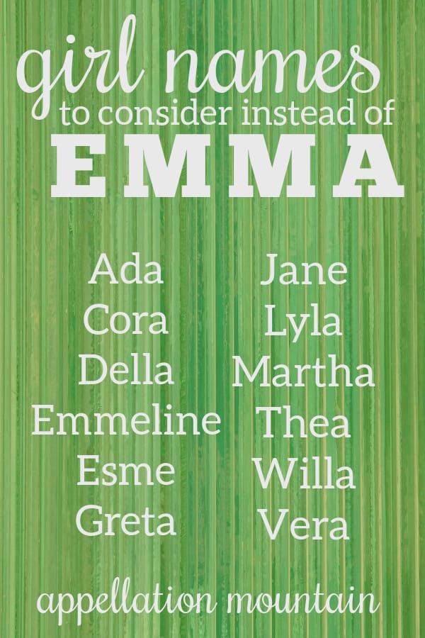 Names Like Emma Alternatives To The Top Names Appellation Mountain
