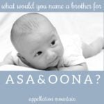 Name Help: A Brother for Asa and Oona