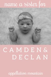Name Help: A Sister for Camden and Declan