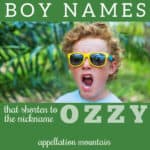 Nickname Ozzy: Short for Oscar, Ambrose, Oswald