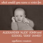 Name Help: A Sister for Alexander and Ezekiel
