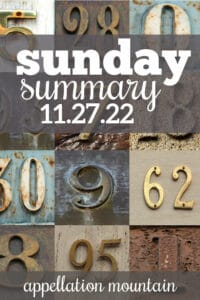 Sunday Summary 11.27.22