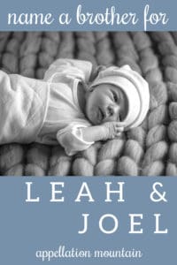 Name Help: A Brother for Leah & Joel